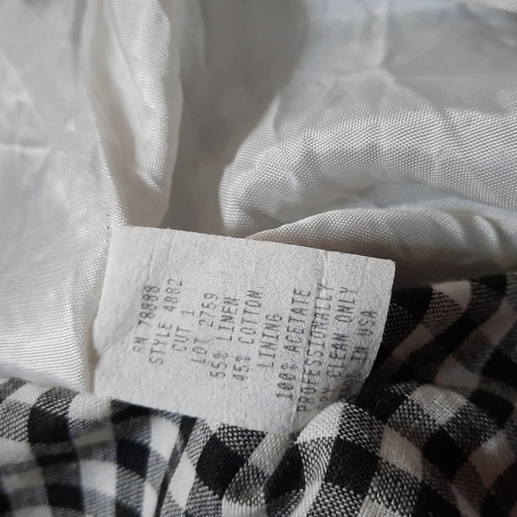 Vintage 90s Gingham Column Dress size 12 Linen Cotton Fully Lined Cottagecore - Picture 10 of 10